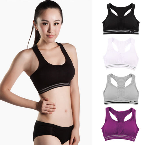 Summer Style Women Cotton Stretch Athletic Vest Gym Fitness Sports Bra no rims Full Cup padded bras colorful plus size tops