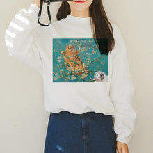 Load image into Gallery viewer, Van Gogh Funny Harajuku Vogue Hoodies Women Autumn Oil Print Warm Aesthetic Ullzang Sweatshirts 90s Van Gone Meme Hoody Female