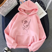 Load image into Gallery viewer, Hoodies Women Hooded Simple All-match Leisure Oversize Pullovers Korean Style Warm Kawaii Womens Loose Streetwear Sweatshirts