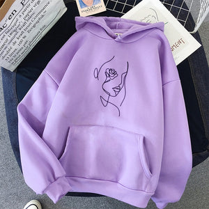 Hoodies Women Hooded Simple All-match Leisure Oversize Pullovers Korean Style Warm Kawaii Womens Loose Streetwear Sweatshirts