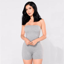 Load image into Gallery viewer, Off shoulder Women Romper mini playsuits Sexy Bodycon Club Casual Fitness Strappy Tube Sleeveless Jumpsuits Outfits Summer set