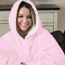 Load image into Gallery viewer, Women Blanket Sweatshirt Robe Winter Hoodies Outdoor Hooded Coats Warm Comfy Bathrobe Christmas Fleece Blanket Sudadera Mujer