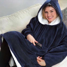 Load image into Gallery viewer, Women Blanket Sweatshirt Robe Winter Hoodies Outdoor Hooded Coats Warm Comfy Bathrobe Christmas Fleece Blanket Sudadera Mujer