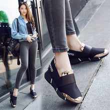 Load image into Gallery viewer, Mujer femmes Femine sans lacet décontracté épaissir doux semelle Plimsolls mocassin Zapatillas plat paresseux loisirs chaussures