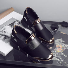 Load image into Gallery viewer, Mujer femmes Femine sans lacet décontracté épaissir doux semelle Plimsolls mocassin Zapatillas plat paresseux loisirs chaussures