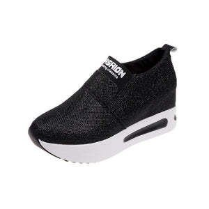 Femmes dame étudiants mode femmes Plimsolls Zapatillas augmenté rehaussé semelle mocassins décontractés mocassins plats loisirs